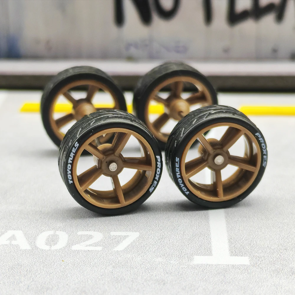 1/64 Model Wheels Rubber Tire Large Size Cast Model Car Hot Wheels Matchbox Tomica Modified Parts D:14mm 1 set
