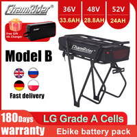 ChamRider Ebike Battery 48V Rear Rack Battery 52V Electric Bike Battery Lithium Battery Powerful Capacity 36V 50A BMS 21700 Cell