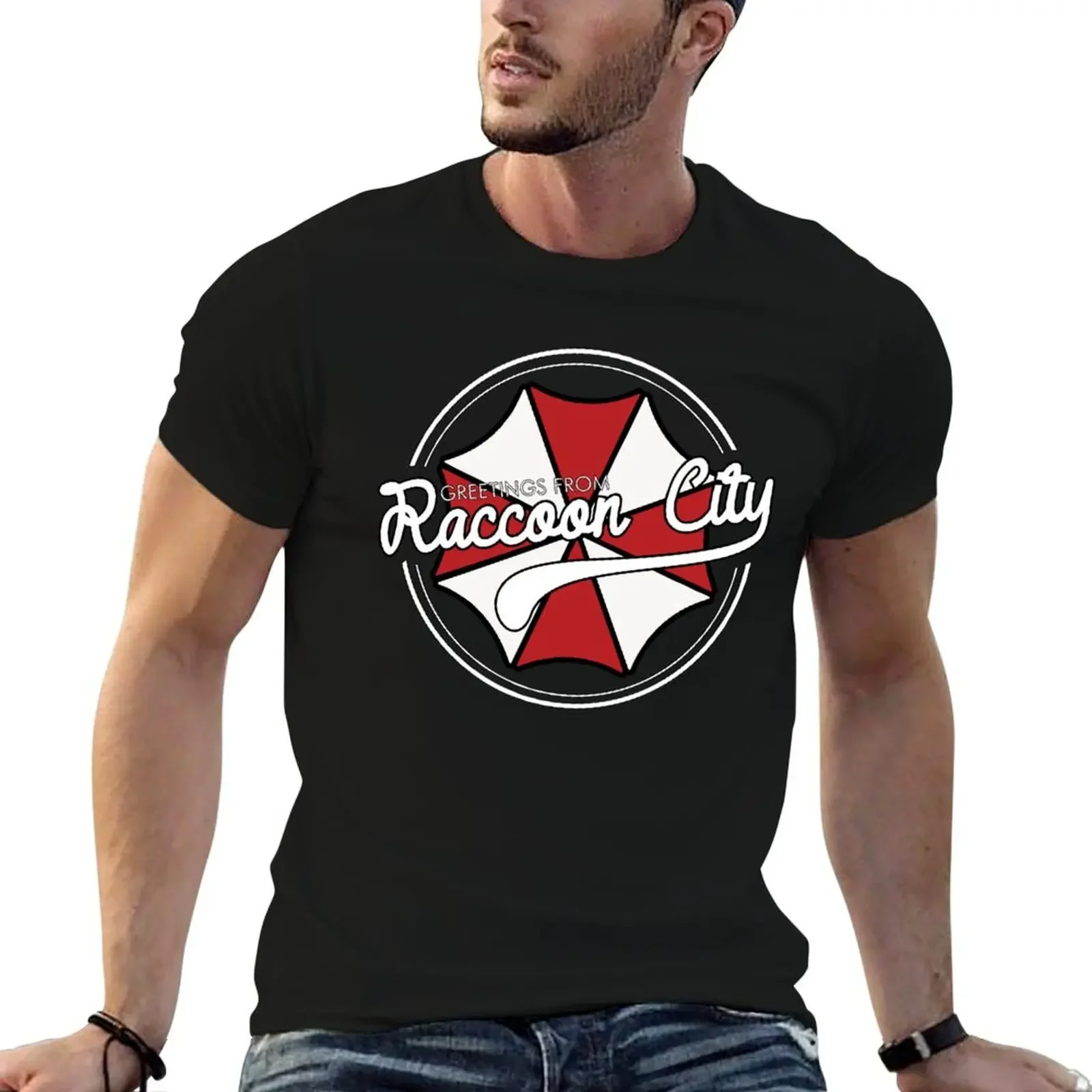 

Greetings from Raccoon City T-Shirt plus size clothes custom t-shirts Men's t-shirt