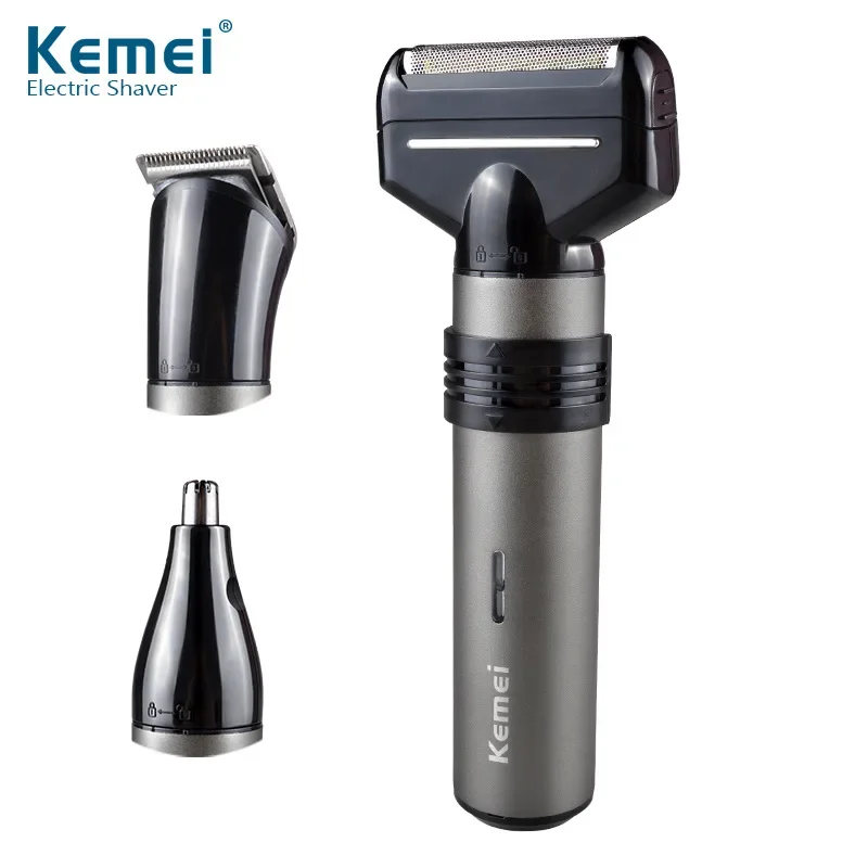 

Kemei Electric Shaver 3 in 1 Reciprocating Razor Nose Trimmer Face Shaving Machine