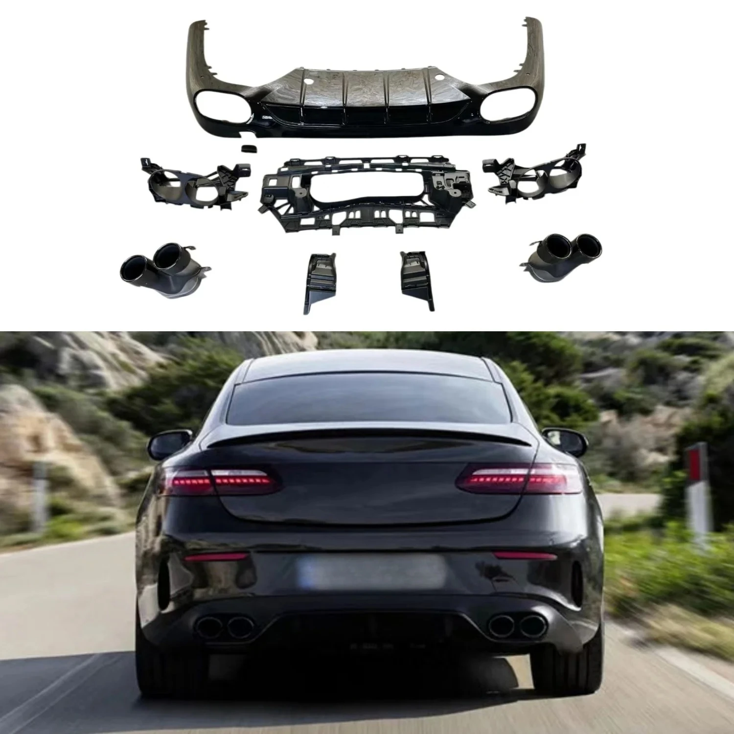 For W214 E-Class 2023+ Sport Upgrade to E53 Full Body Kit | Front Bumper Rear Diffuser Side Skirts Set Hot Selling 5