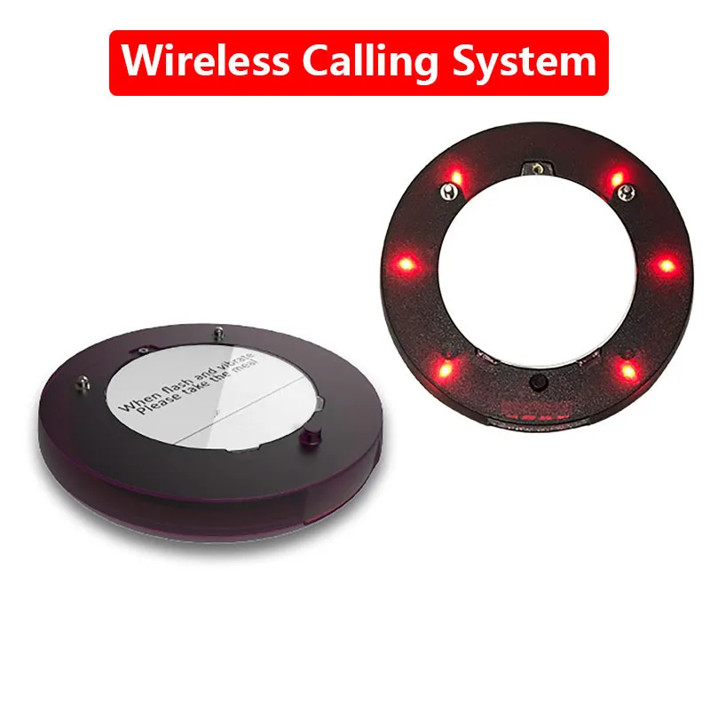 1 con 10 vibratori per sistema di chiamata wireless rotondi, dispositivo di cercapersone, set di raccoglitori di pasti per ristoranti, dispositivo di chiamata per numero di file
