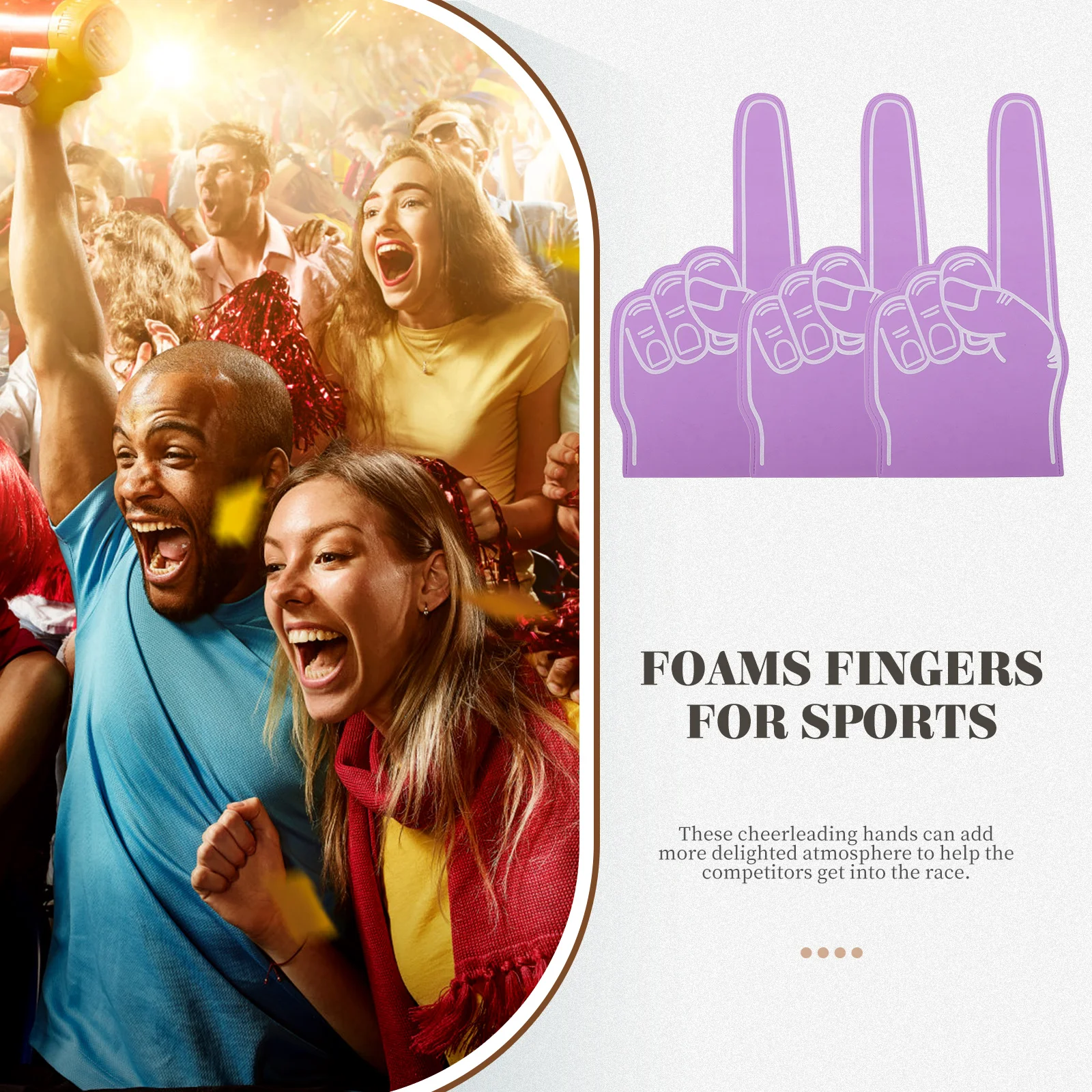 

Sponge Fingers Foam Cots Mini Sport Party Basketball Cheerleading for Sports Purple Child