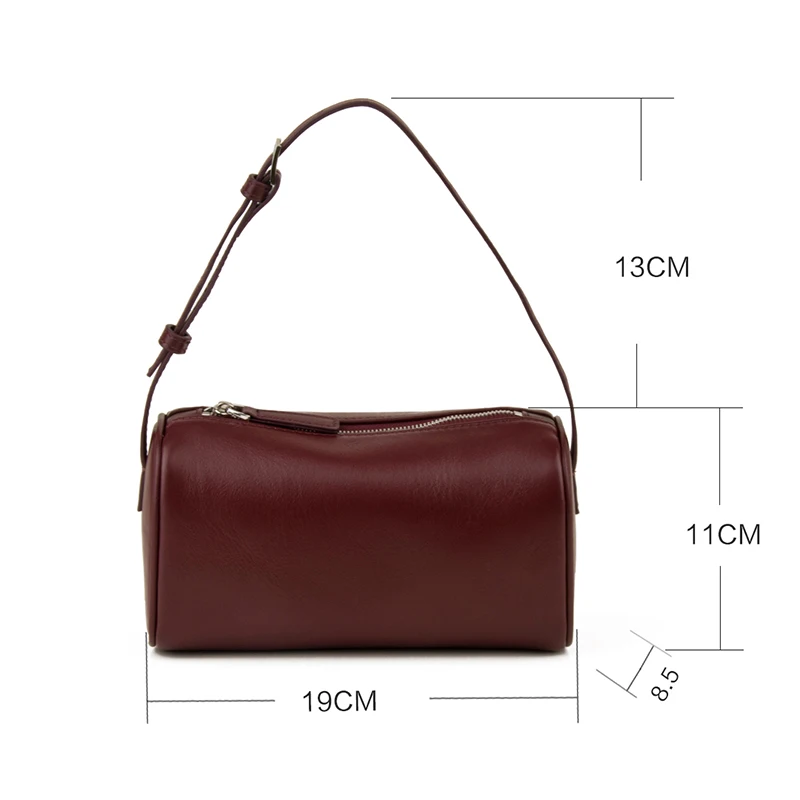 Donna-in Top Layer Cowhide Mini Handbag for Women Genuine Leather Red Calfskin Top Handle Bag with Extended Shoulder Strap