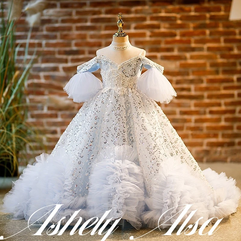 Vestidos de luxo feitos sob medida para meninas, casamento, princesa, primeira comunhão, concurso, festa de aniversário, baile, aa009