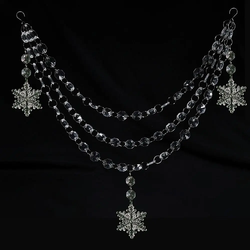 Clear Christmas Tree Hanging Pendant Faceted Octagonal Beads Crystal Look Pendant Bead Chain Assorted Pendants