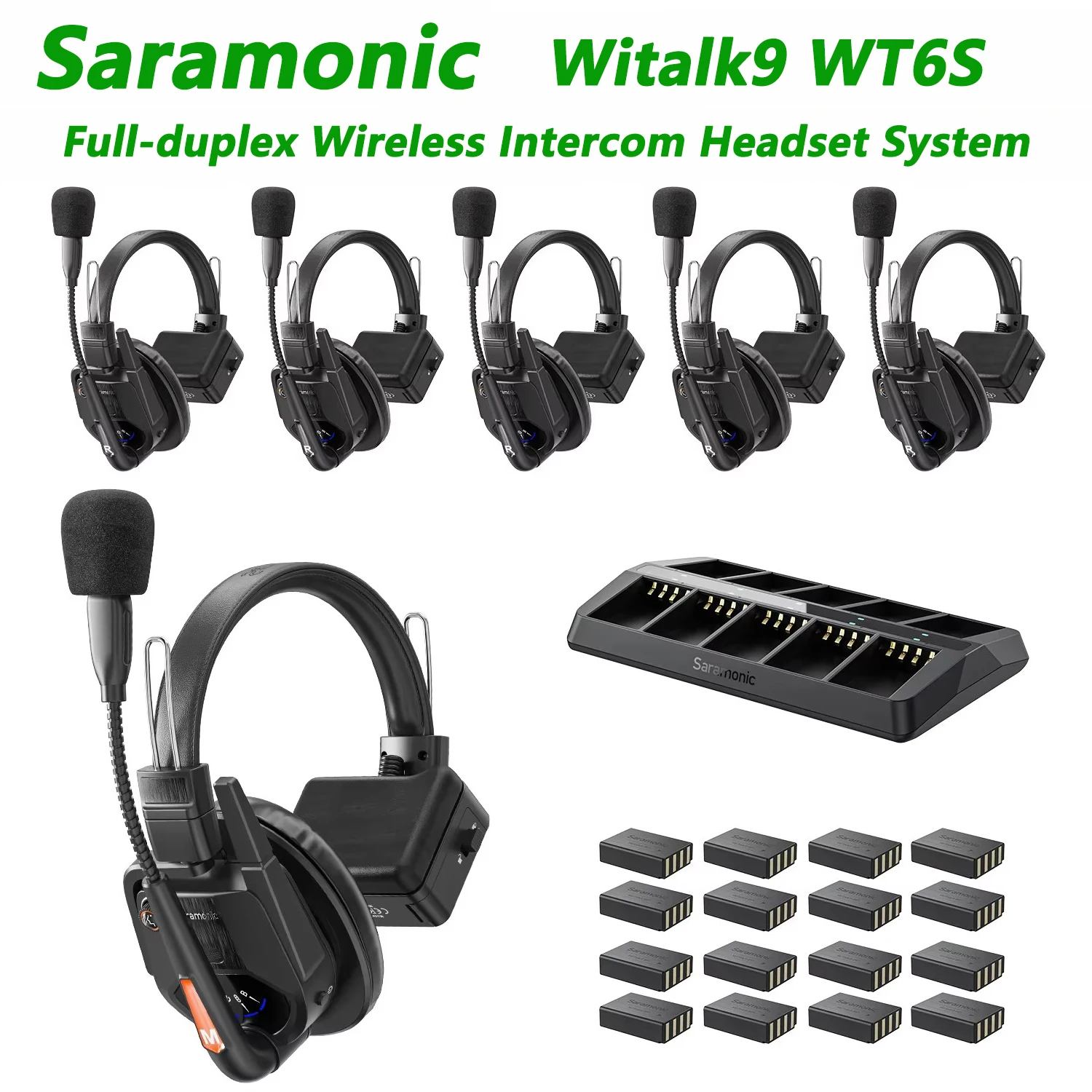 

Saramonic Witalk9 WT6S Wireless Headset Full-duplex Intercom Communication System for Filmmaking Live performances Sports Events