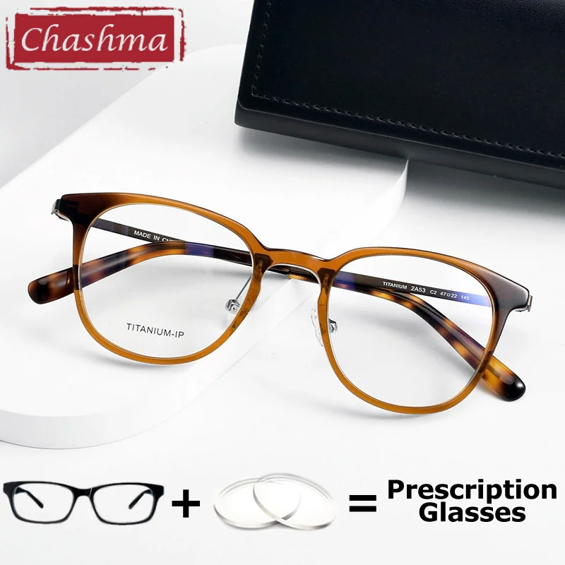 Chashma Prescription Glasses Men Acetate Retro Optical Glasses Frame Multifocal Lenses Myopia Gafas for Female