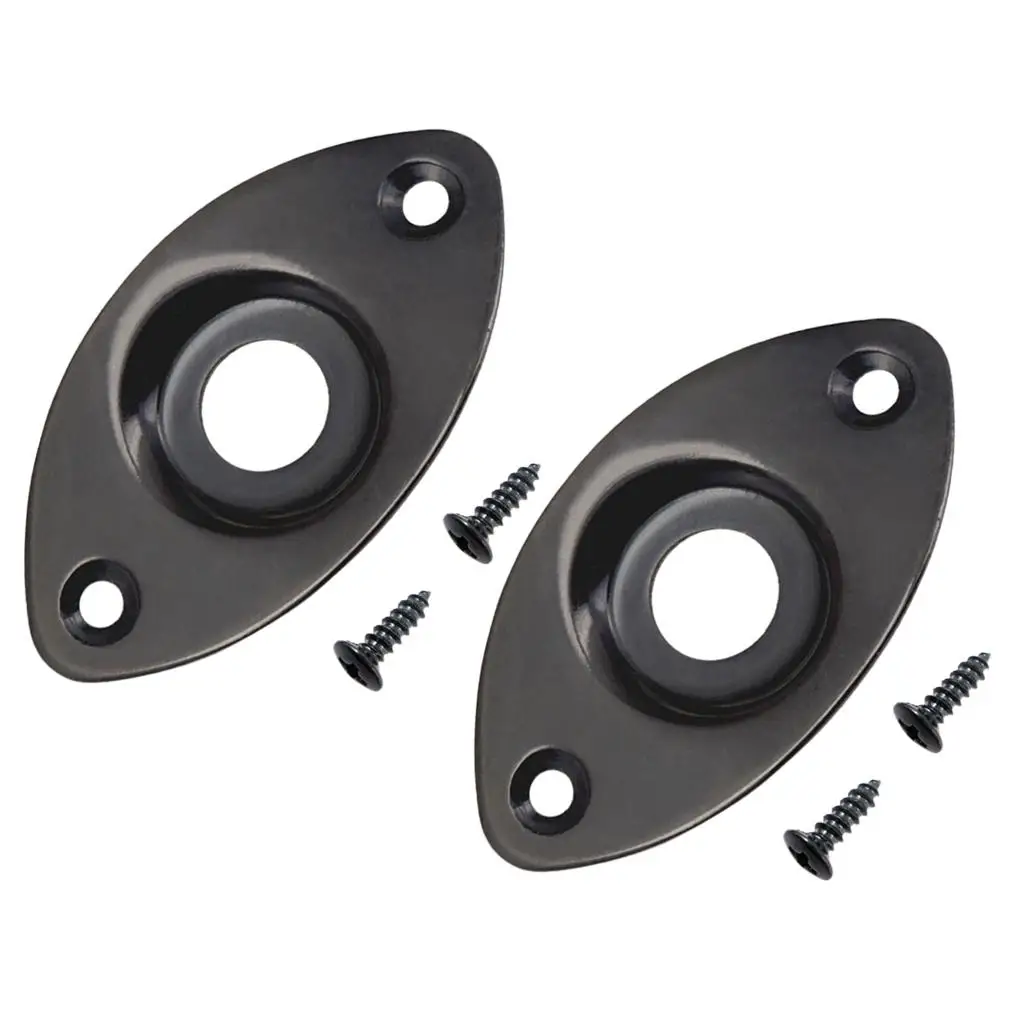 5-6pack 2 Pieces Oval Output Input Jack Socket Plate for Electric Guitar Bass