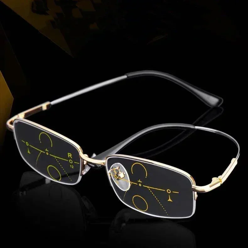 نظارات القراءة التقدمية متعددة البؤر عالية الوضوح نظارات فوتوكروميك للرجال والنساء نظارات قصر النظر الشيخوخي المضادة للضوء الأزرق