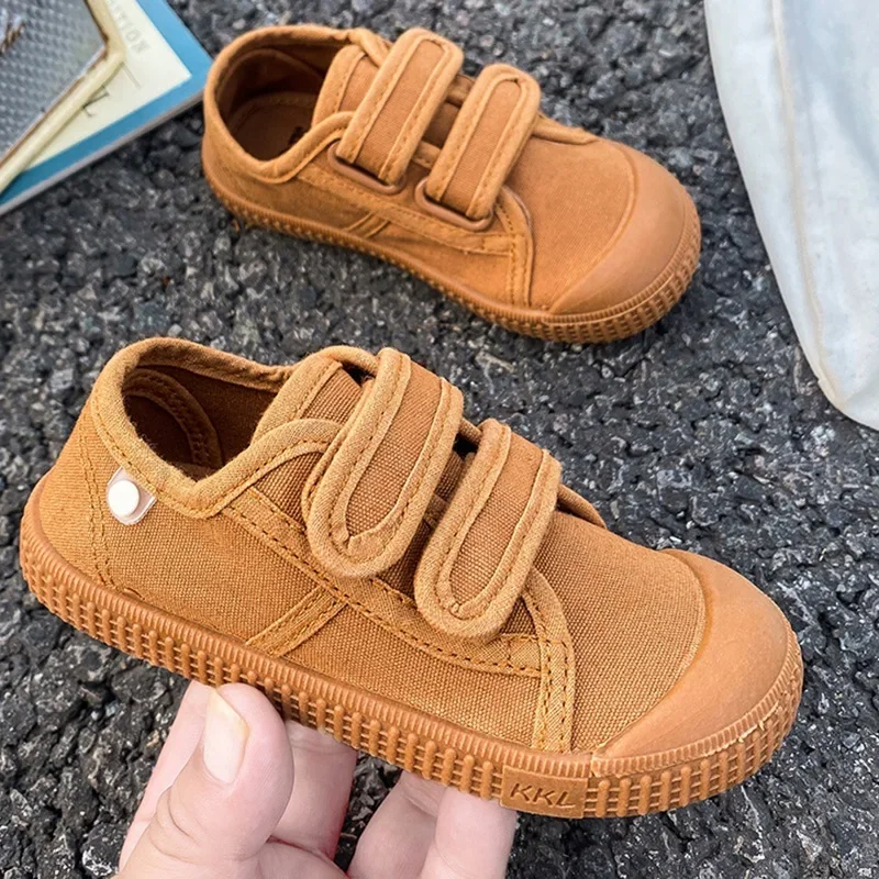 Zapatos de lona para niño y niña, zapatillas informales de Color caramelo, transpirables, de fondo suave, para primavera