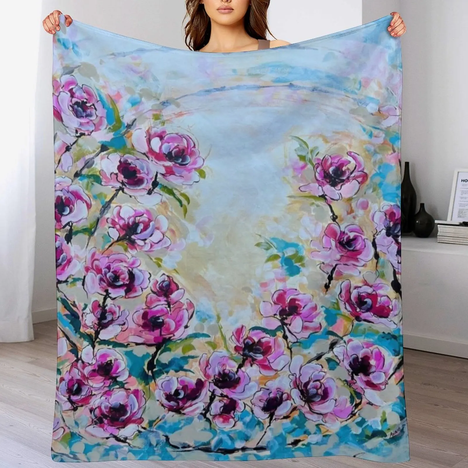 

Ring of Roses Throw Blanket Soft Plaid Cute Plaid decorative Blankets