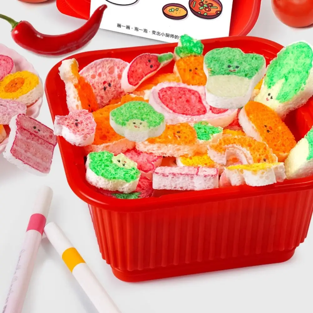 Play Set Multicolor DIY Painting Kitchen Funny Design Safe Swelling Food Creative Cartoon Pretend Play Playset Pretend Play