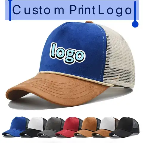 Customized Printed Logo Outdoor Trendy Suede Baseball Cap Men And Women Color Blocked Retro Breathable Sunscreen Duck Tongue Hat