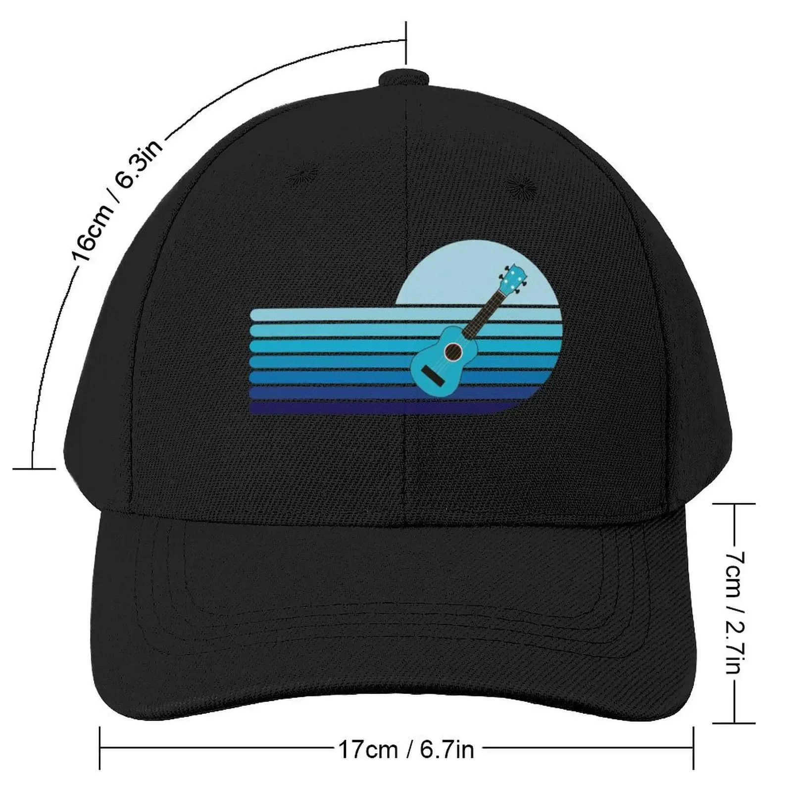 Ukulele - retro stripes Baseball Cap funny hat cute Luxury Woman Men's