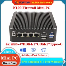 4x i226-V LAN 12th Gen Intel N100 2.5G Soft Router 1*COM RJ45 Fanless Mini PC Firewall Computer Type-C pfSense PVE ESXi