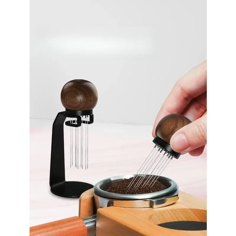 

Coffee machine walnut cloth powder needle, stainless steel assisted concentration mixer disperser with bracket storage set