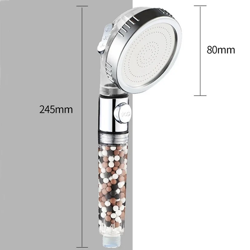 Ultra New Bathroom 3-Function SPA Shower Head with Switch Stop Button high Pressure Anion Filter Bath Head Water Saving Shower