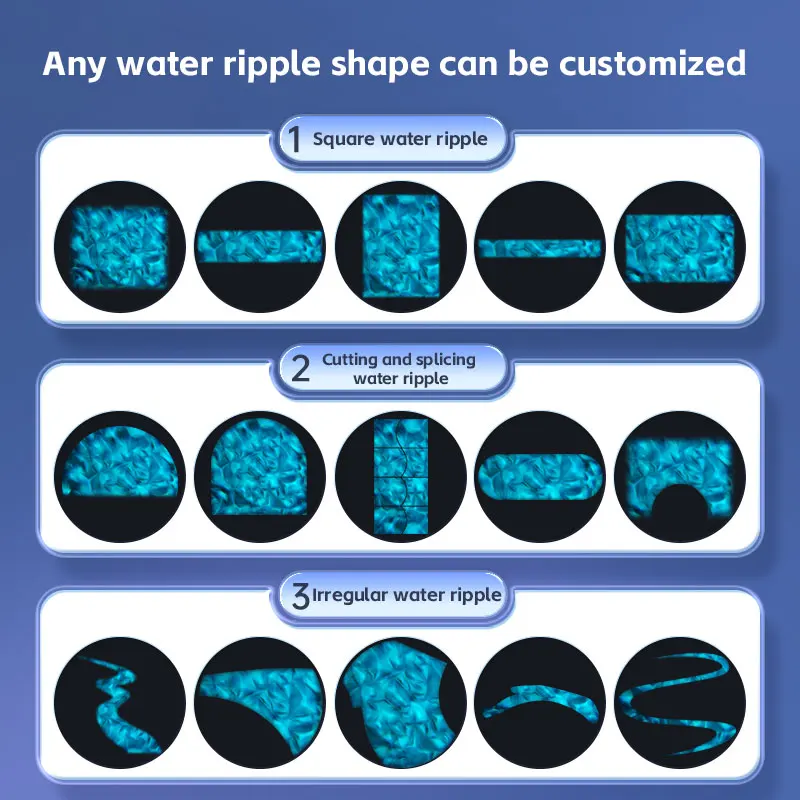 Square Waterproof Projection Lamp Dynamic Water Wave Logo Indoor Outdoor Atmosphere Light for Ground Corridor