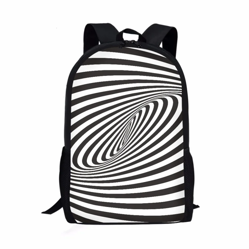 Psychedelic Abstract Pattern Students Backpack Optical Illusion Backpack Kids School Boys Girls Teenager Children Book Bags