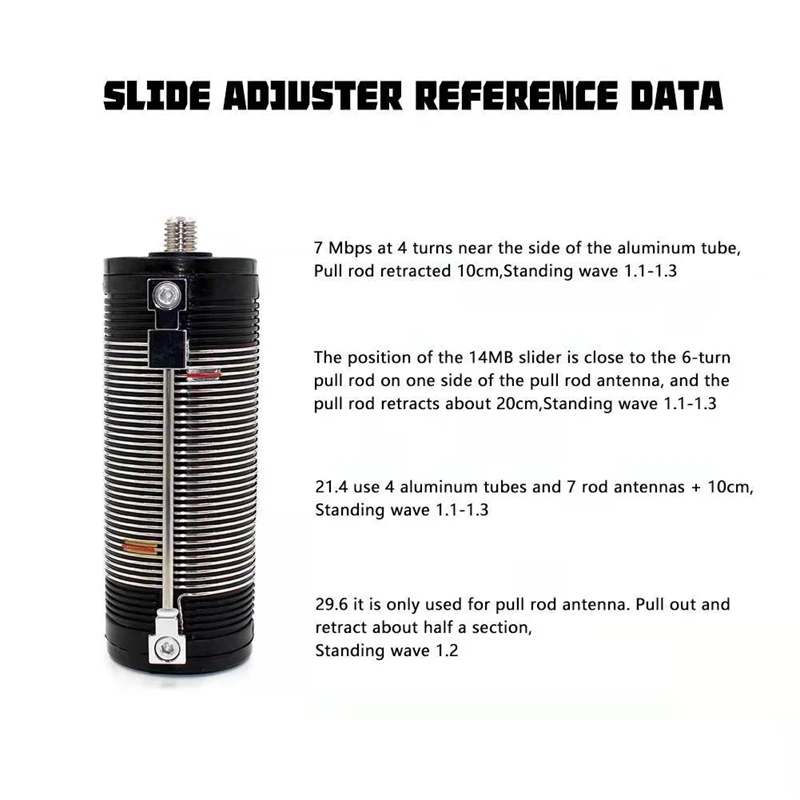 -12 7MHz-50MHz 100W 8-Band HF Shortwave Radio Antenna with Slide Regulator Coil and Extended Vibrators for Outdoor-TCES