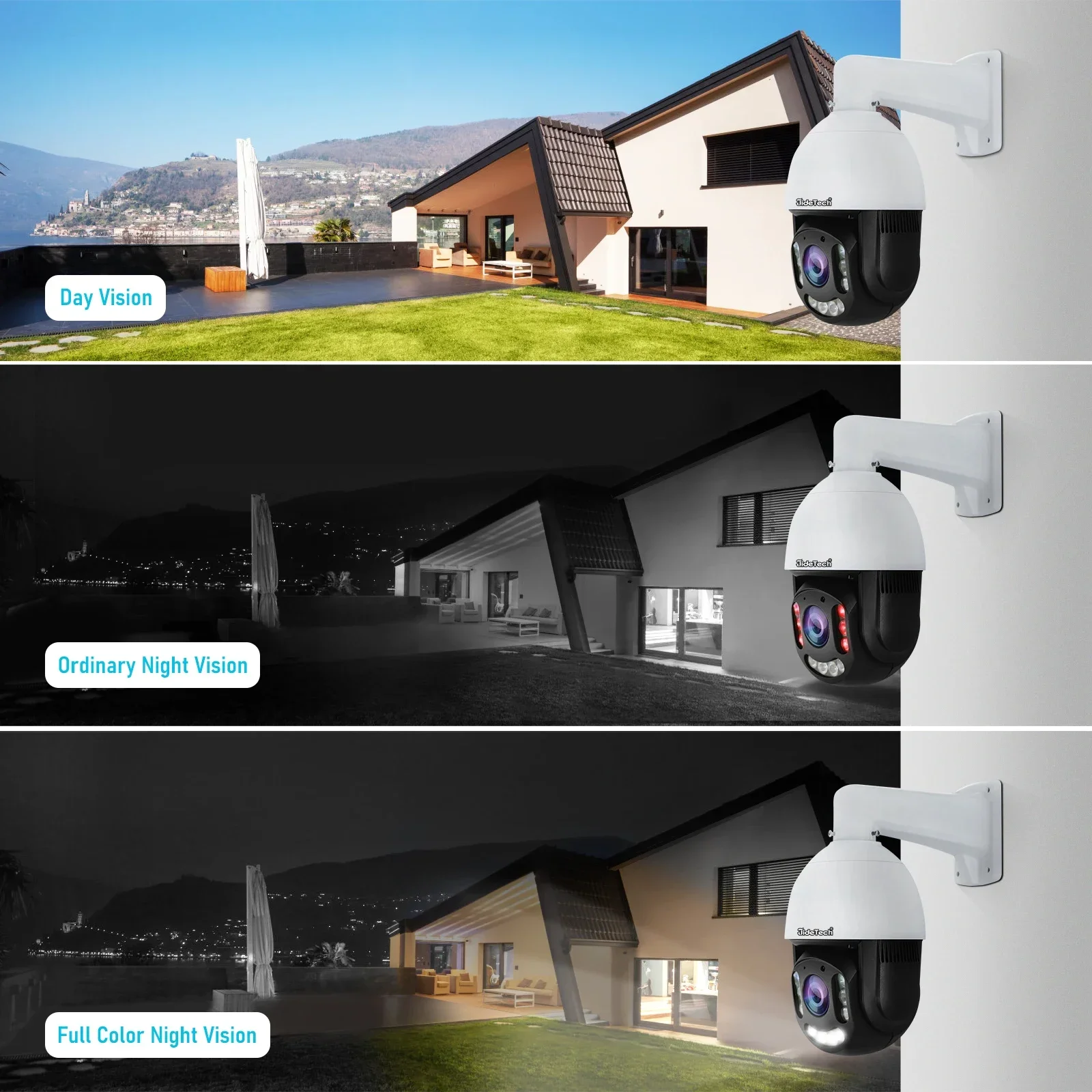 JideTech 8MP 20X Zoom PTZ Camera Full Color Night Vision Human Motion Tracking Fast Rotate PTZ Security Camera