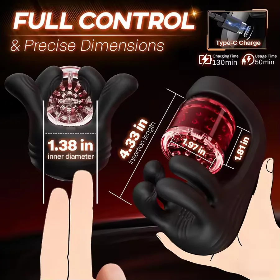 Male Masturbator Sex Toys for Men 360° Licking Glans Mens Vibrator 9 Rotating Clamping Vibrating Modes Adult Sex Toy for Couples - view 6