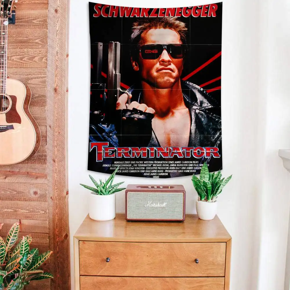 American Sci Fi The Terminator Movie Cartoon Tapestry Wall Hanging Decoration Household Home Decor