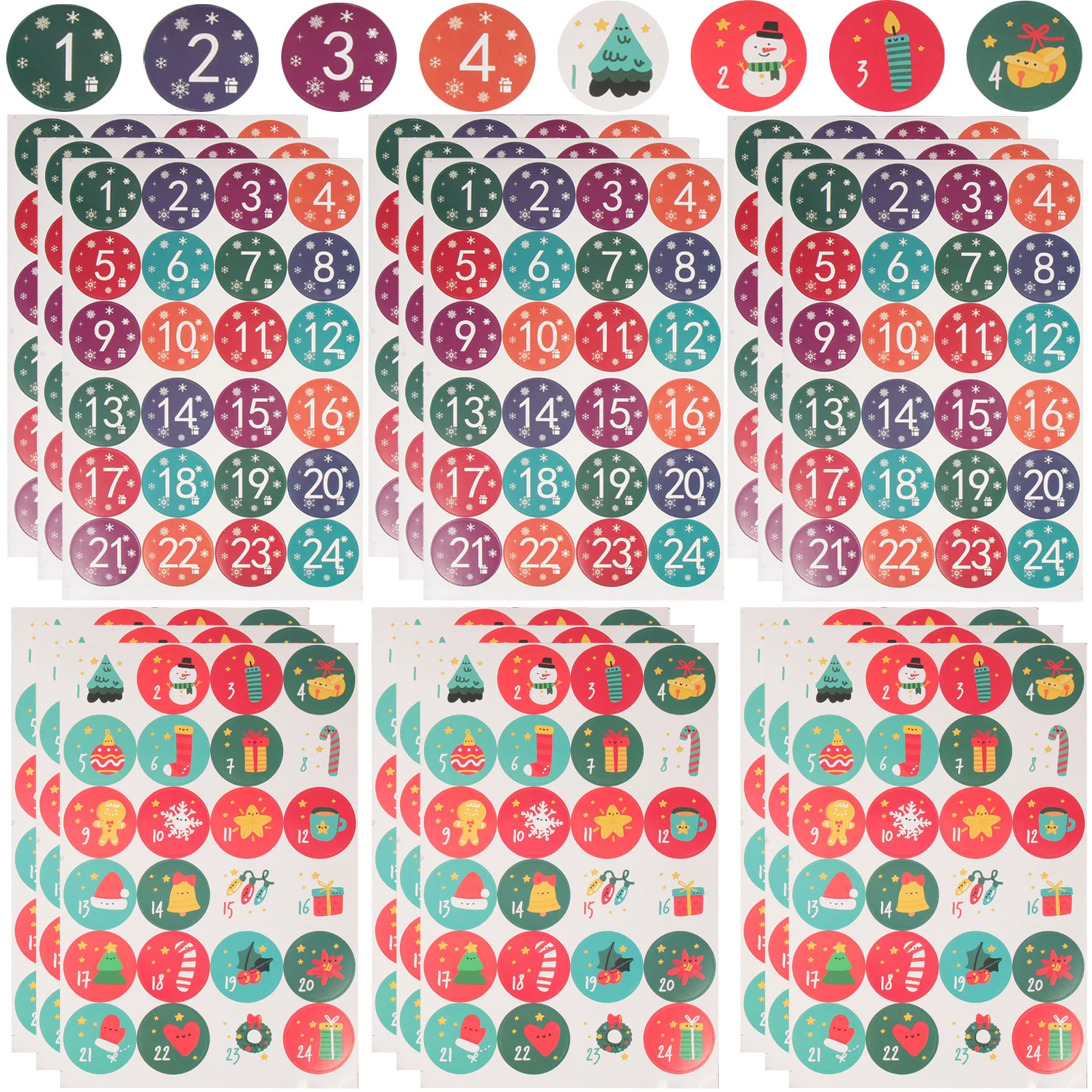 

20 Sheets Christmas Packing Sticker Countdown Seal Labels for Envelope Baking Gift Wrapping DIY Scrapbooking Decorative Adhesive