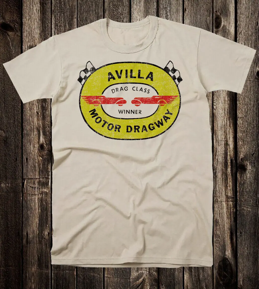 Retro Hot Rod Tee T Shirt Drag Race Racing Avilla Motor Speedway Class Winner