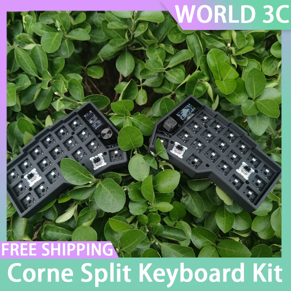 

Corne Split Keyboard Kit With Knob Wireless Pcb Screen Rgb Hot Swap Customized Mechanical Keyboard Kit For Zmk No Switch Keycap