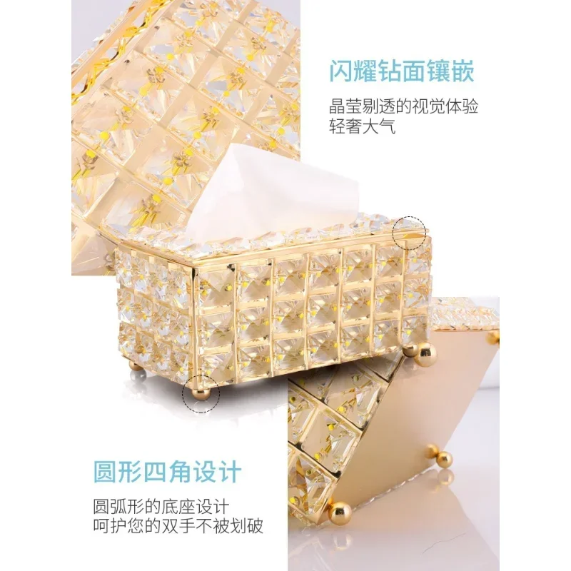 Crystal Facial Tissue Box Holder Crystal Cube Napkin Dispenser Bedroom Office Hotel Cafe Coffee House Bar Diamond Sparkle Boxes