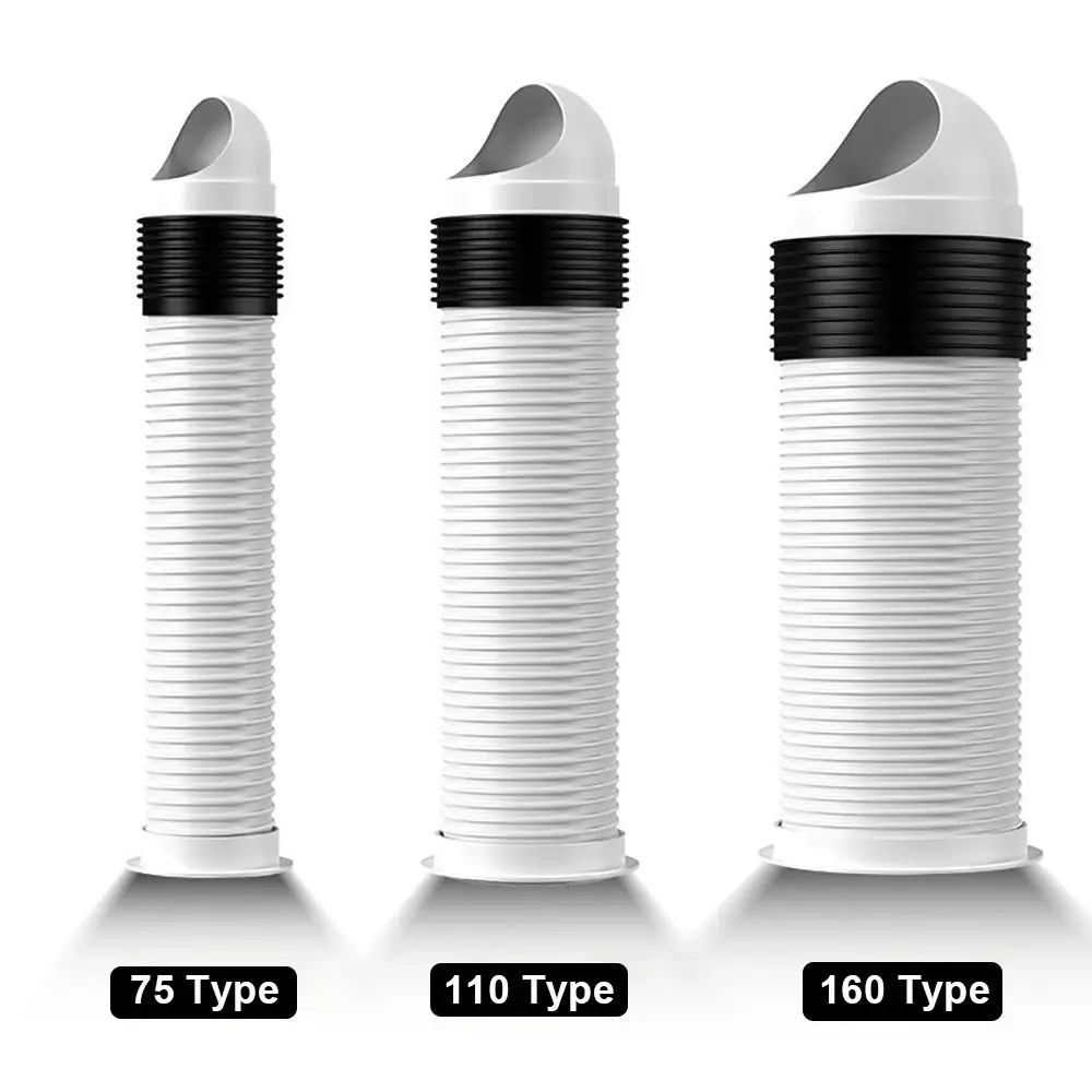 

1Pcs Through Wall ABS Pipe Grid Connectable 75/110/160 Type Air Exhaust Outlet Integrated Anti-backflow Extension Tube