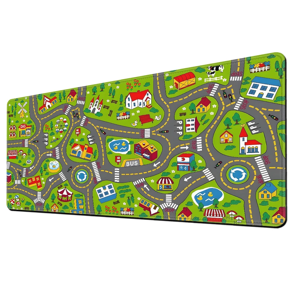 Alfombrilla de ratón City Carpet Nostalgia, alfombrilla de ratón nostálgica de los años 90 y 2000, alfombrilla de escritorio para juegos, alfombrillas para teclado de 400x900MM, decoración de oficina, alfombra antideslizante