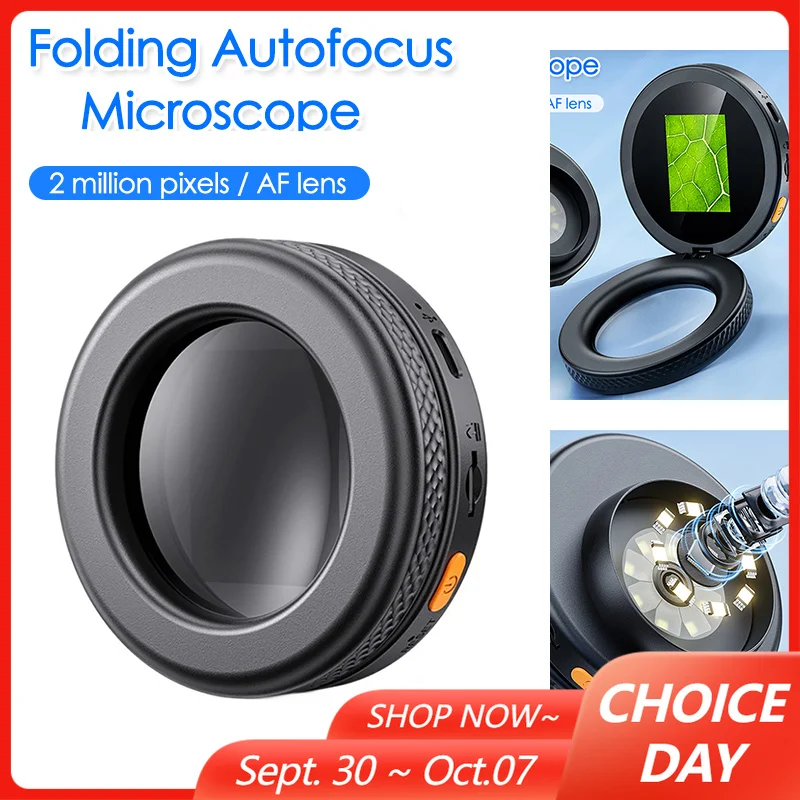 Digital Microscope Magnifier 2.0 inch IPS Screen Autofocus Digital Magnifying Glass 500x 2MP for Electronics Repair PCB Watch