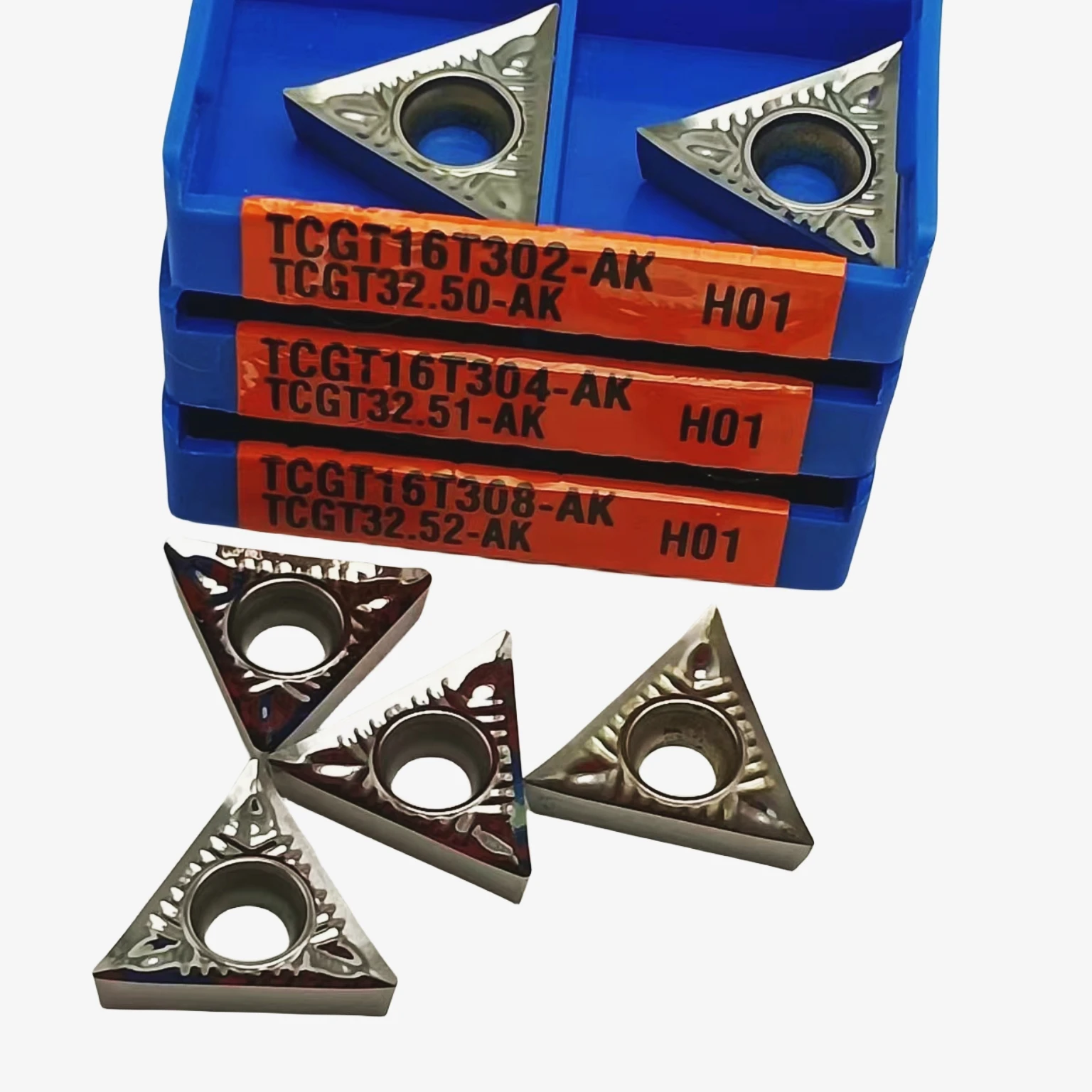 Herramienta de corte de carburo CNC, torno de Metal de torneado de aluminio, 10 piezas, TCGT16T302, TCGT16T304, TCGT16T308