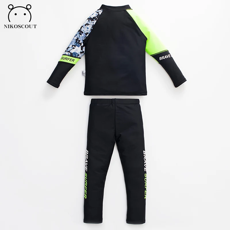 Children's Swimsuit, Boy's Long-Sleeved Split Hot Spring, Medium and Large Children's Sun Protection Baby Quick-Drying Swimsuit image 2