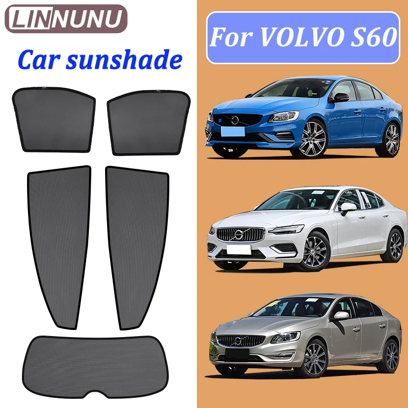 LINNUNU для VOLVO S60 2016-2019-2025 магнитный автомобильный солнцезащитный козырек, занавеска на лобовое стекло, солнцезащитный козырек на боковое окно, аксессуары для защиты от ультрафиолета LINNUNU для VOLVO S60 2016-2019-2025 магнитный автомобильный солнцезащитный козырек, занавеска на лобовое стекло, солнцезащитный козырек на боковое окно, аксессуары для защиты от ультрафиолета