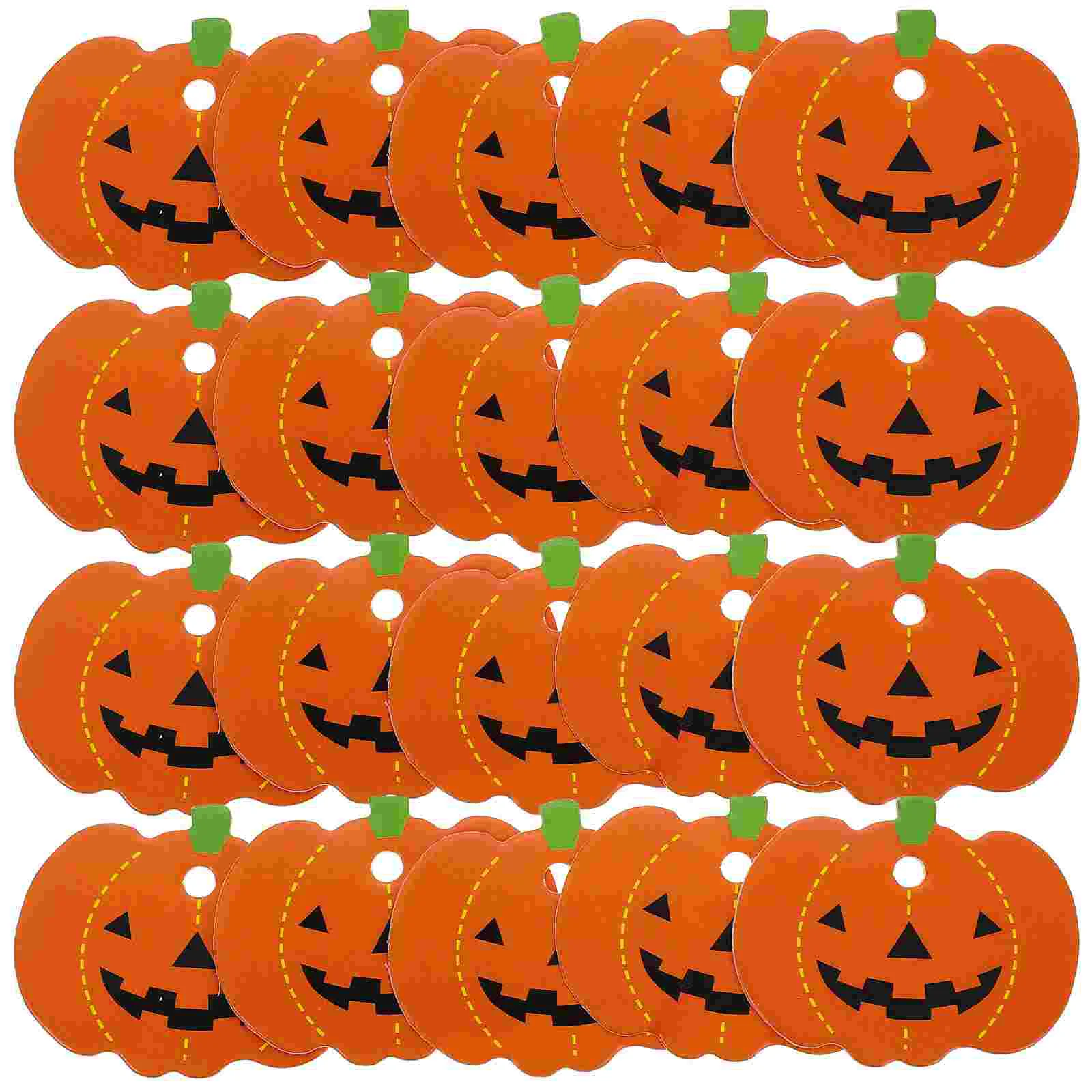 100 Pcs Pumpkin Label Pendant Halloween Decoration Paper Pendants Name Cards Gift Tag Decorate