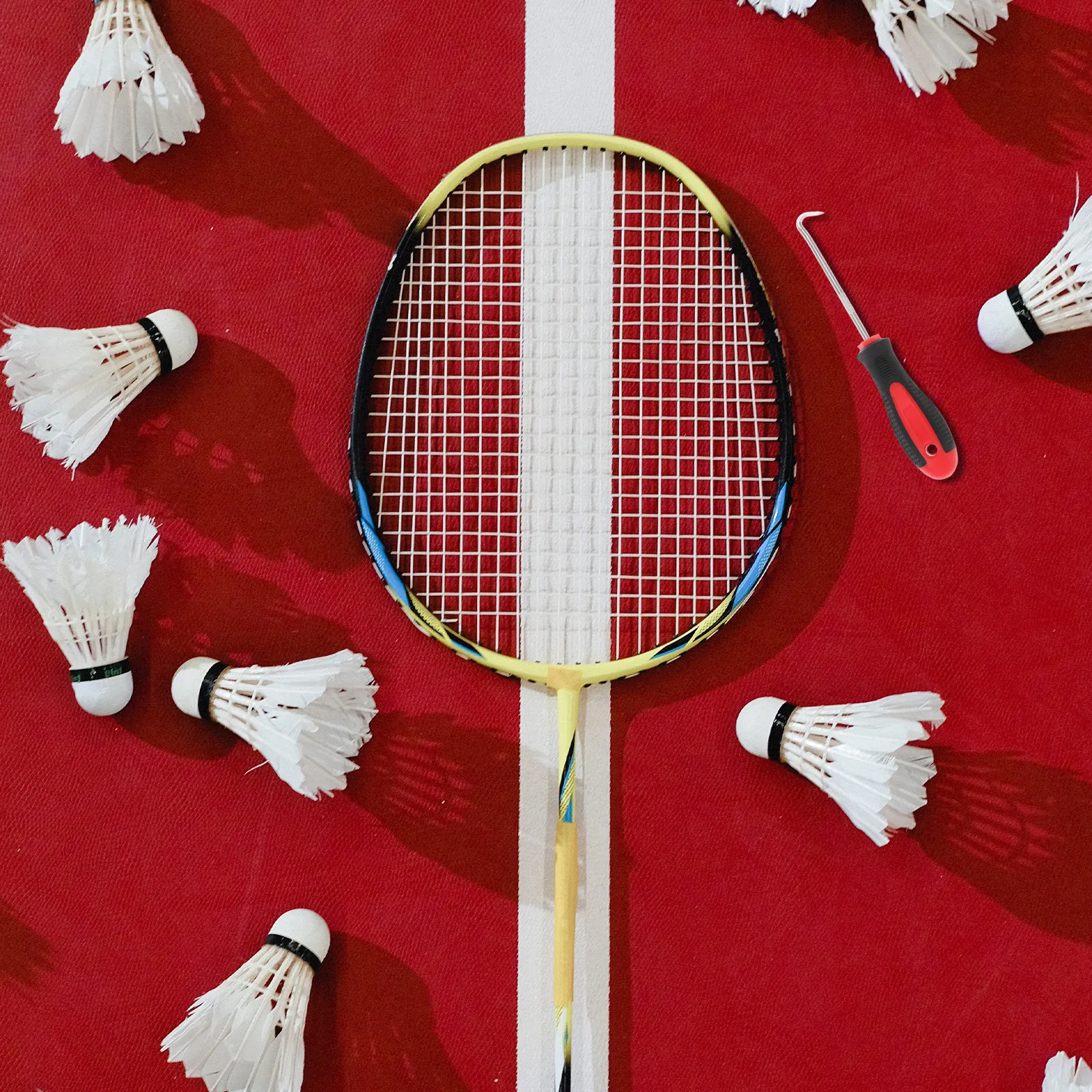 

Sports Racket Stringing Hook Badminton Tennis Stringing Machine Tool Ergonomic Design Heavy Duty Aluminum Alloy and Plastic