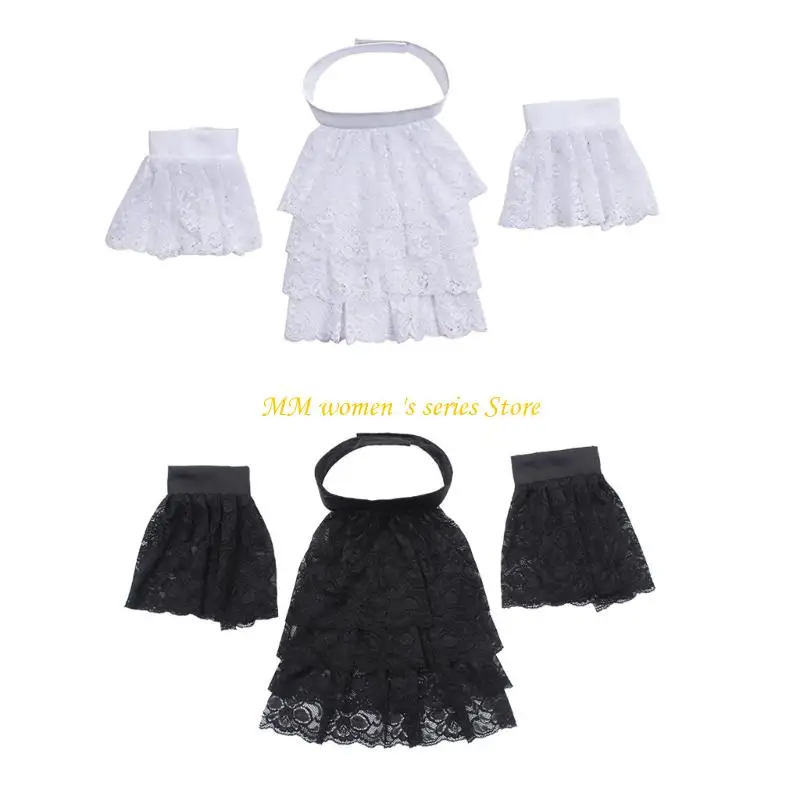 

Q39C Дышащие манжеты на запястья, рукава и декоративный воротник для женского праздничного костюма