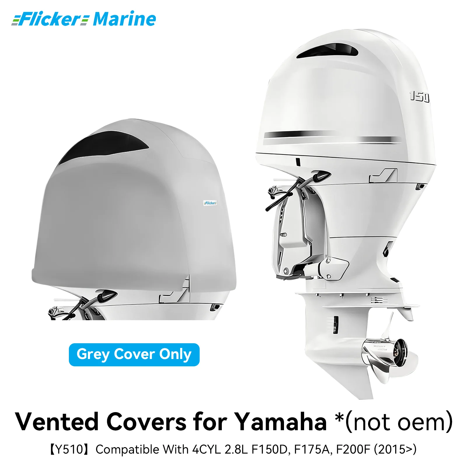 

Мерцающий вентилируемый подвесной чехол, совместимый с Yamaha F150D F175A F200F, усиленный морской холст, надежная посадка, всесезонный