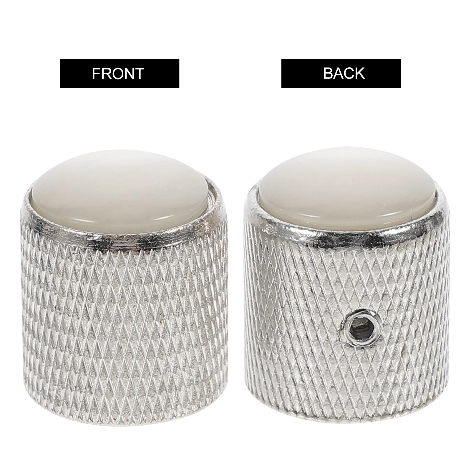 

1 set 1 Set Of Electric Guitar Knobs Silver Durable Alloy Rotary Controls Compact Lightweight Includes Hex Wrench For Easy