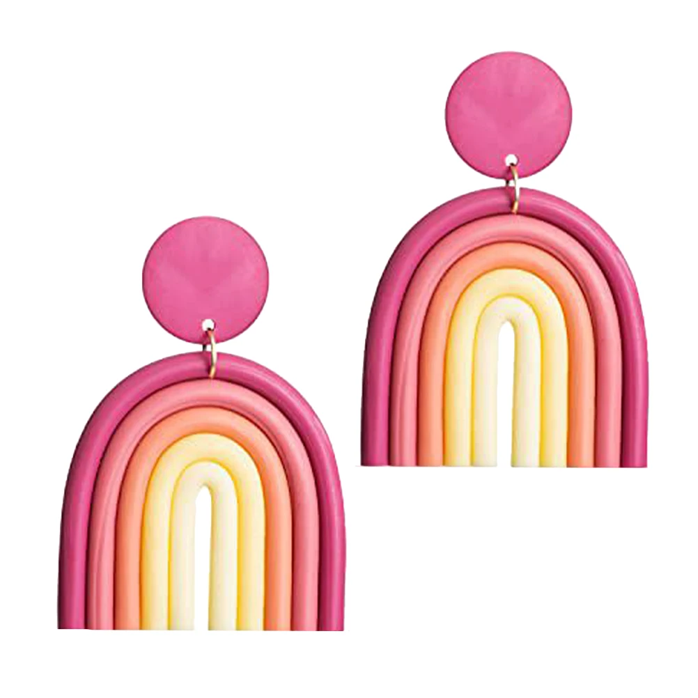 

U Shaped Clay Bohemian Earrings Dangling Jewelry for Women Lightweight Gifts Trendy Accessories Ear Drop Style