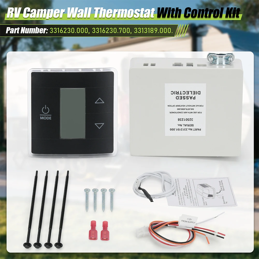 RV Camper Wall Thermostat W/ Control Kit/ Relay Box For Heat & Cool Modes 3316230.000