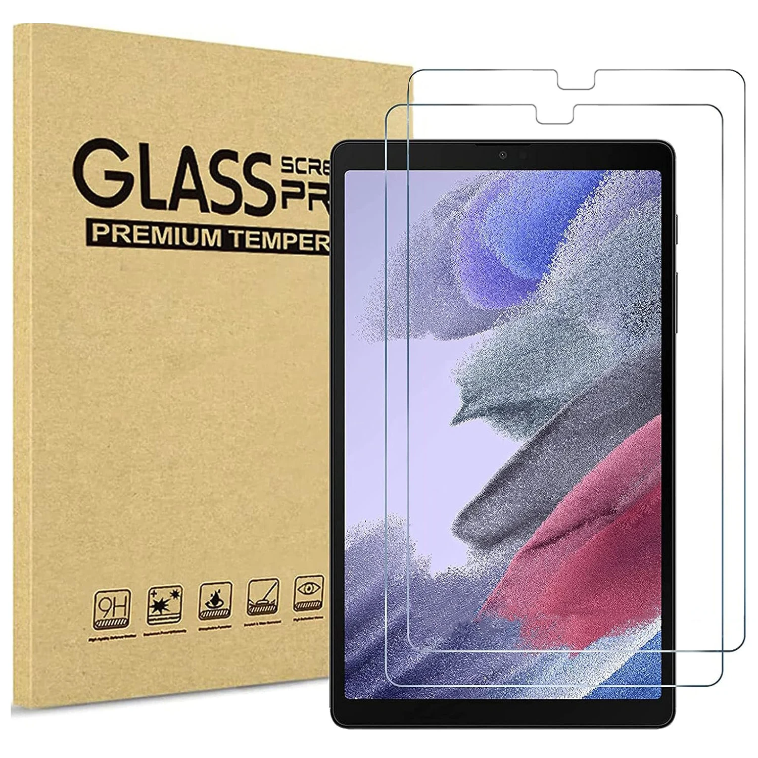 2pcs 9H Tempered Glass For Samsung Galaxy Tab A7 Lite 8.7'' SM-T220 SM-T225 Clear Anti Scratch Screen Protector Protective Film
