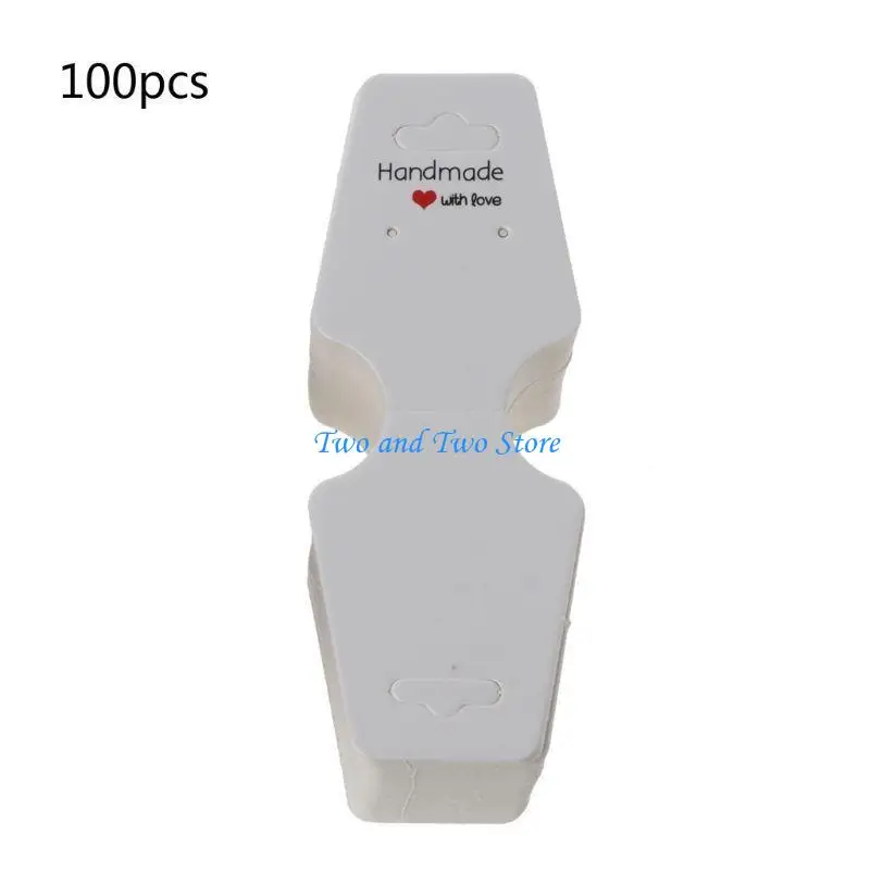 

HX6F 100 Pcs/Bag Rectangle Kraft Paper Jewelry Packing Earrings Display Tags Cards