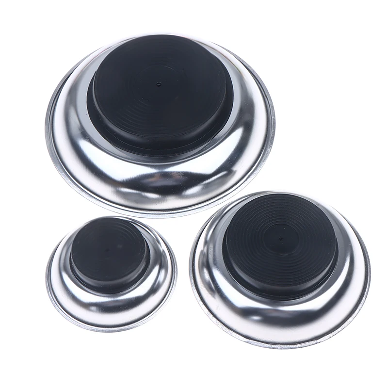 Versatile 3-6 Inches Magnetic Tool Bowl Stainless Steel Magnetic Tray Circular Magnetic Parts Bowl Screws Sockets Storage Tray