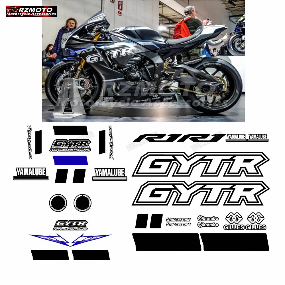 For Yamaha YZF-R1 YZF R1 GYTR Motorcycle Parts Fairing Sticker Full Vehicle Reflective Waterproof Sticker Kit