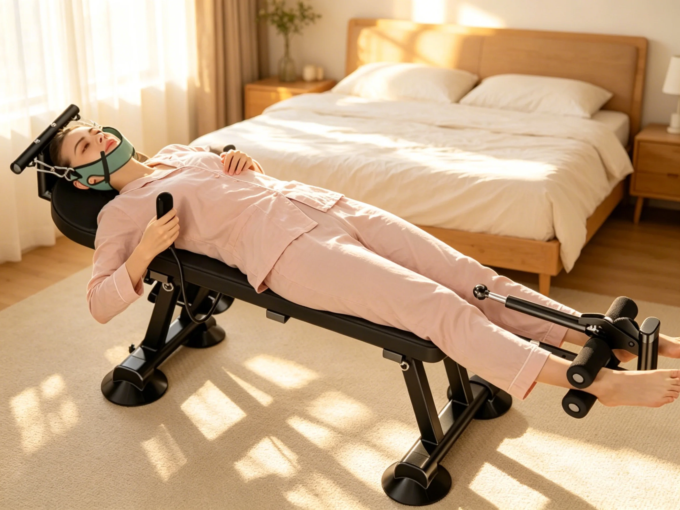 Power Stretcher Carpet Household Spine Neck Lower Back Electric Leg Stretcher Full Body Relax Inversion Table